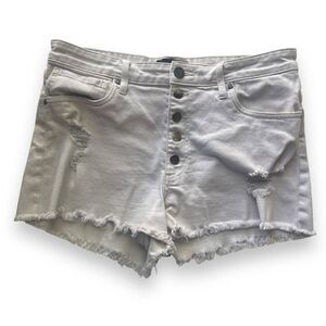Kut‎ From The Kloth Denim High Rise Distressed Cut Off Shorts White 12